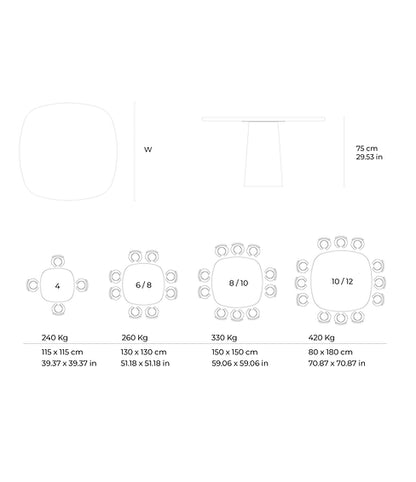 Wedge 8-Person Table